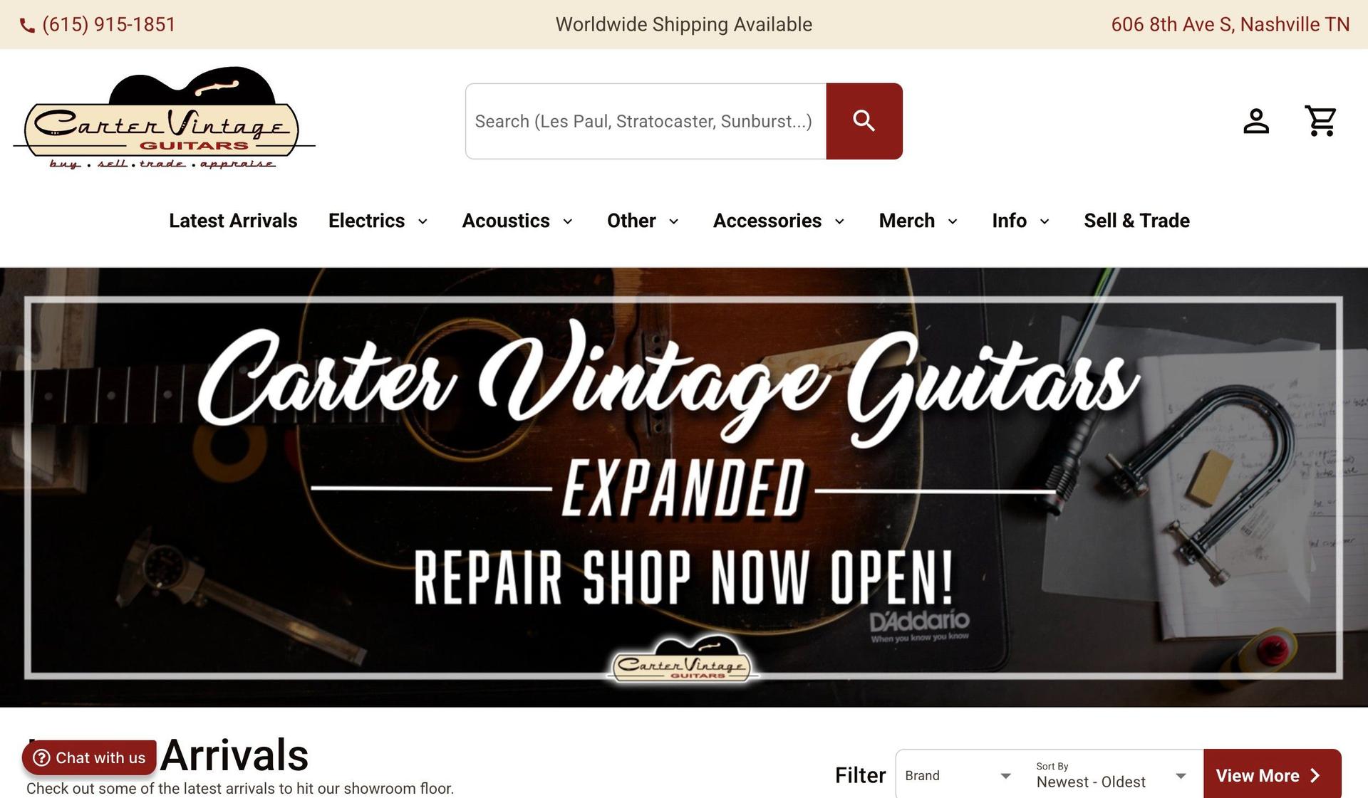Carter Vintage-guitar company web designs