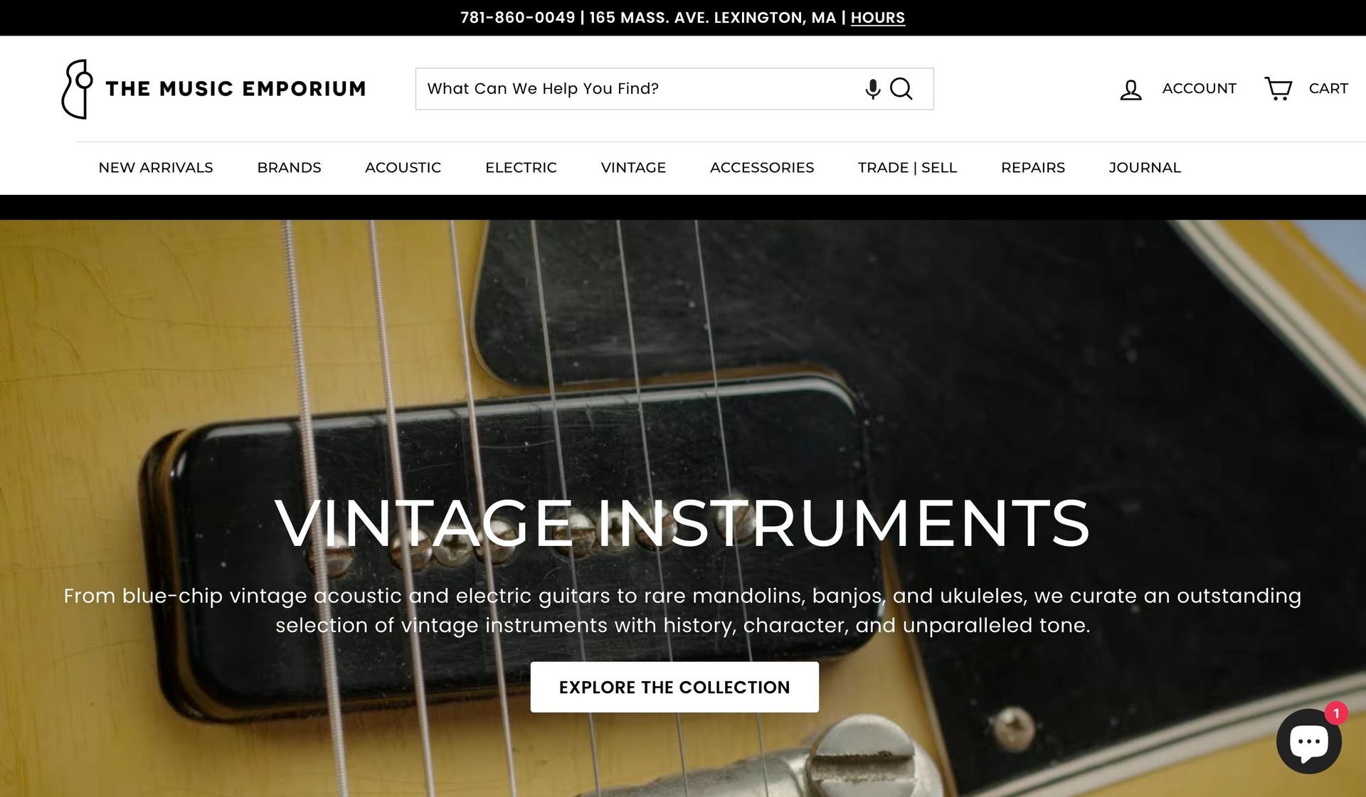 The Music Emporium-guitar company web designs