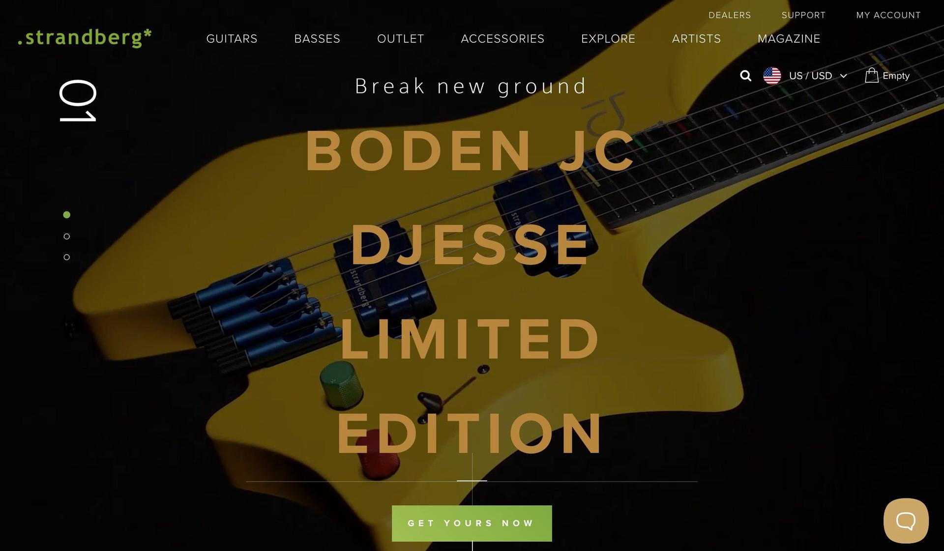Strandberg Guitars-guitar company web designs