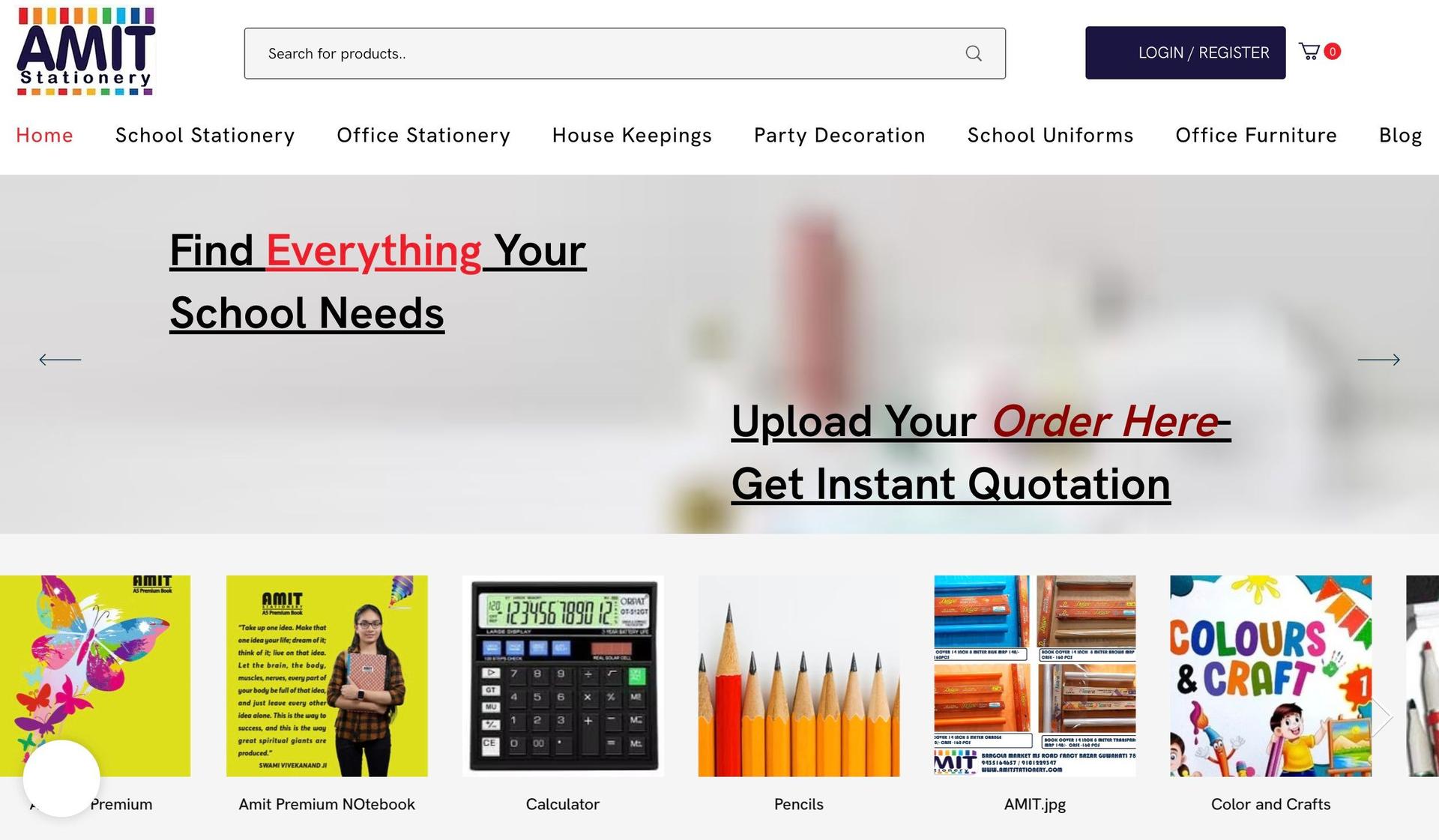 Amit Stationery-stationery business website designs