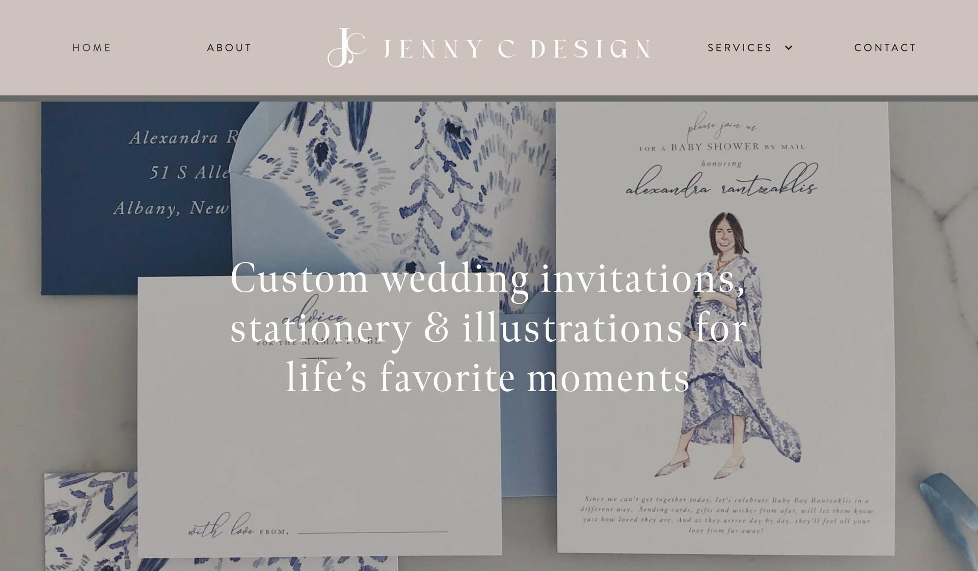 Jenny C Design-stationery business website designs