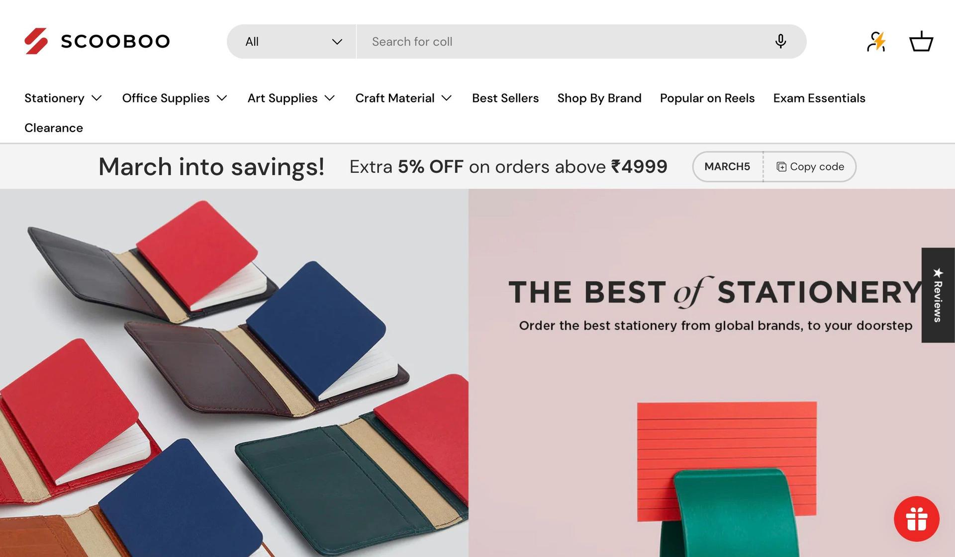 Scooboo-stationery business website designs