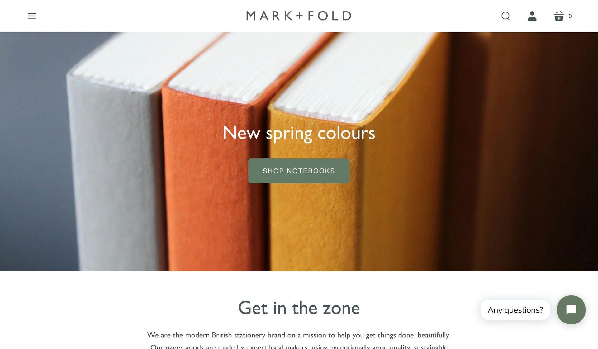 Mark and Fold-stationery business website designs