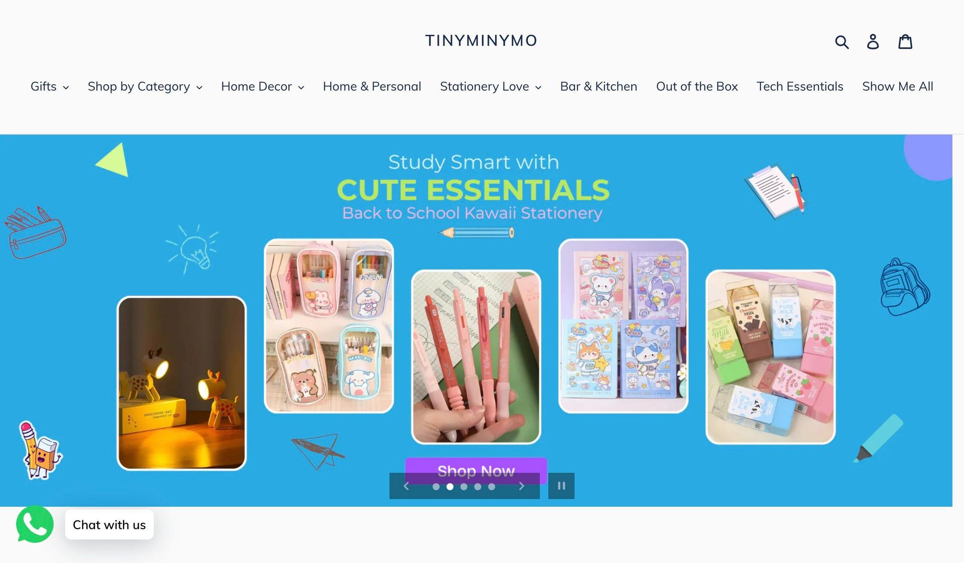 Tiny Miny Mo-stationery business website designs