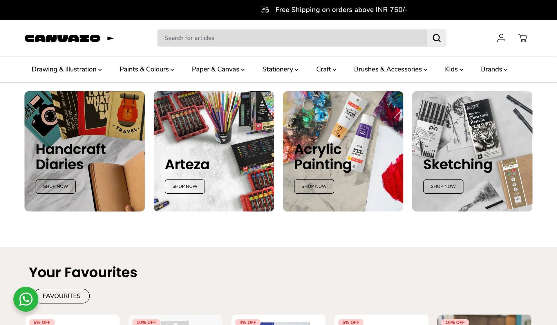Canvazo-stationery business website designs