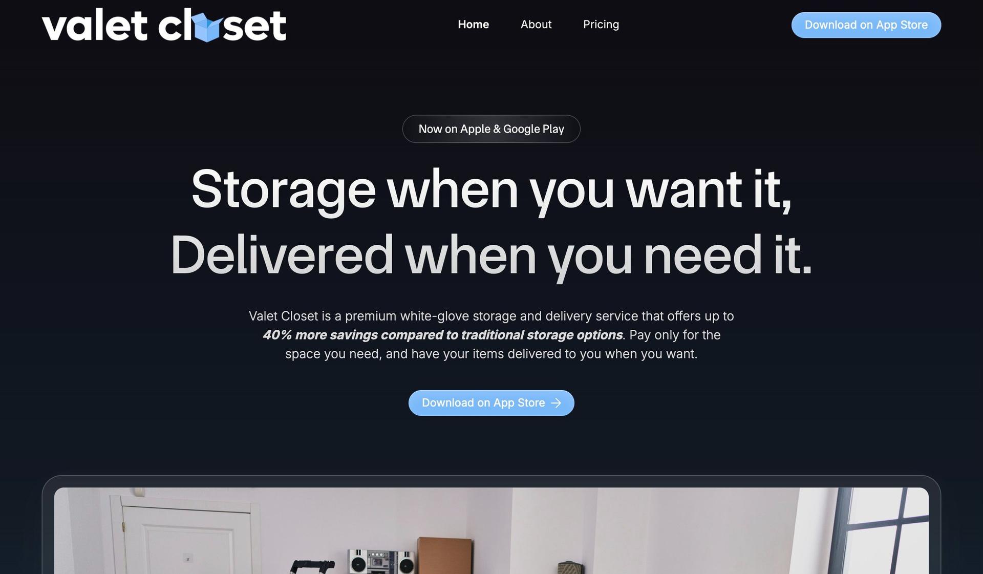 Valet Closet-self storage websites