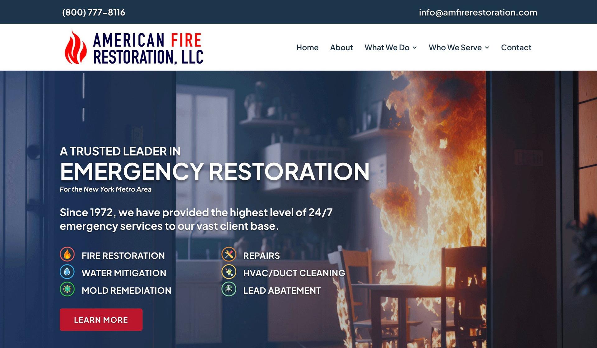 AM Fire Restoration-restoration website examples
