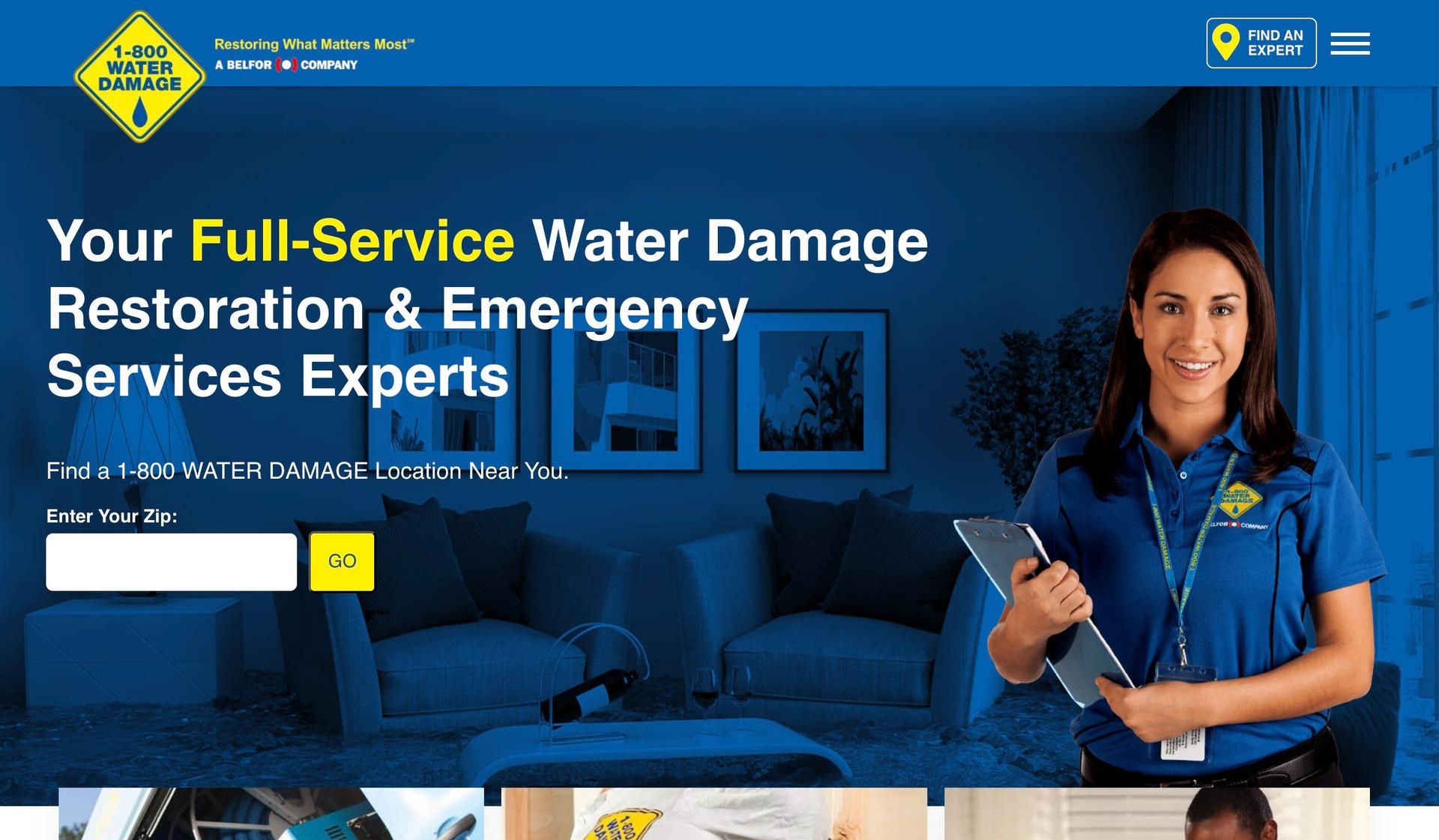 1-800 Water Damage-restoration website examples