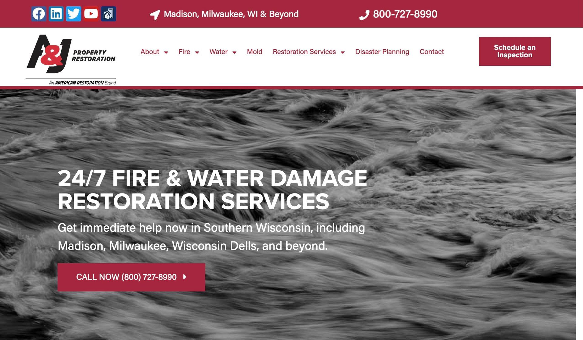 AJ Restores-restoration website examples