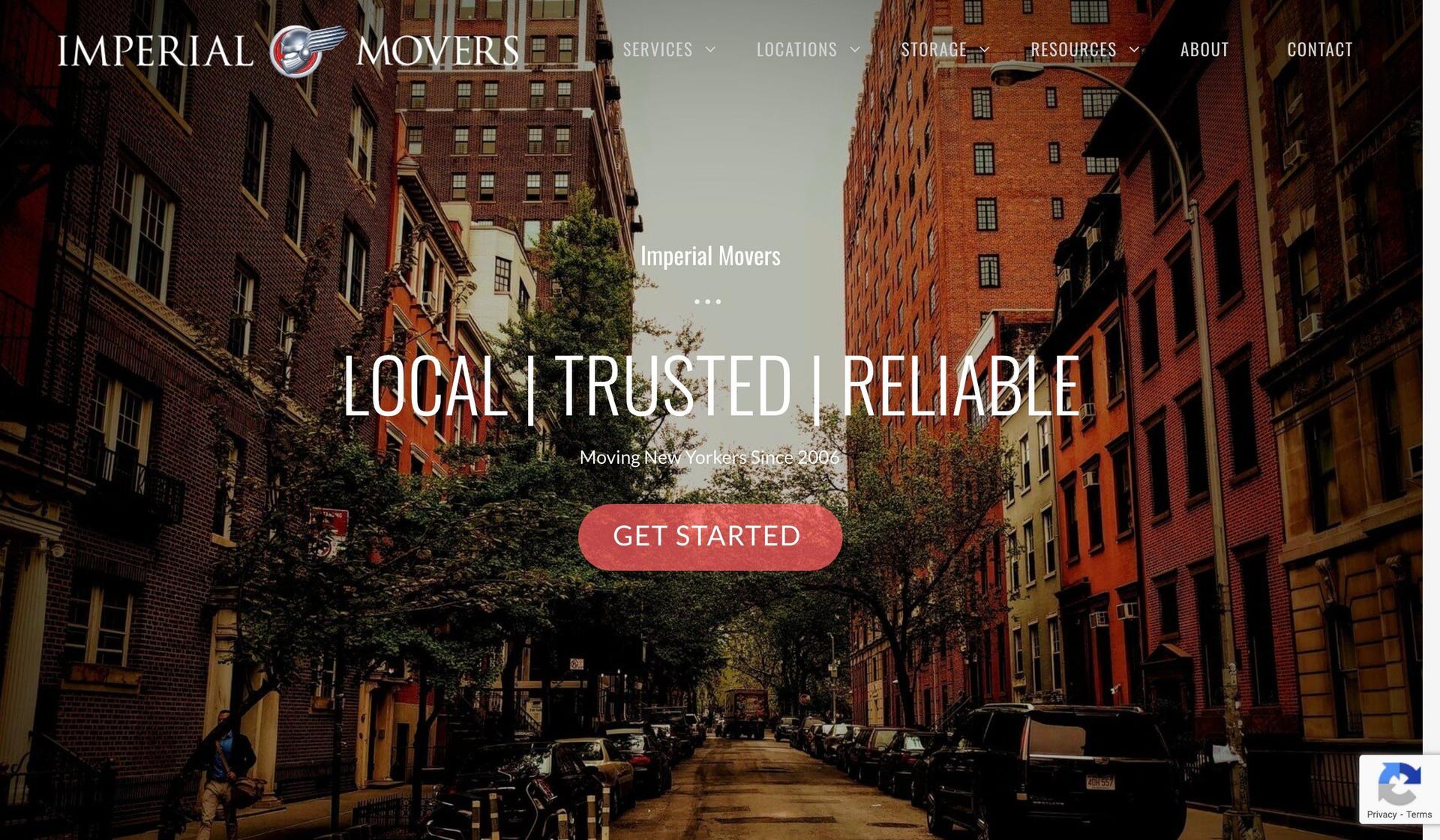 Imperial Movers-moving company website examples