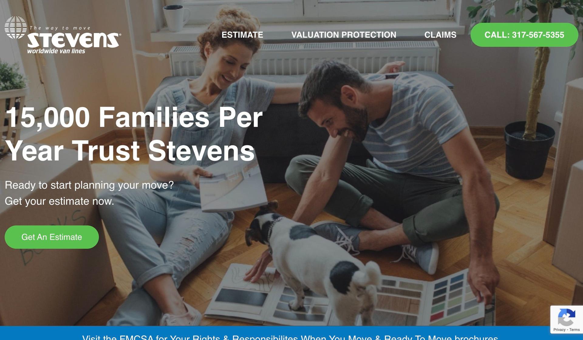 Stevens Worldwide-moving company website examples