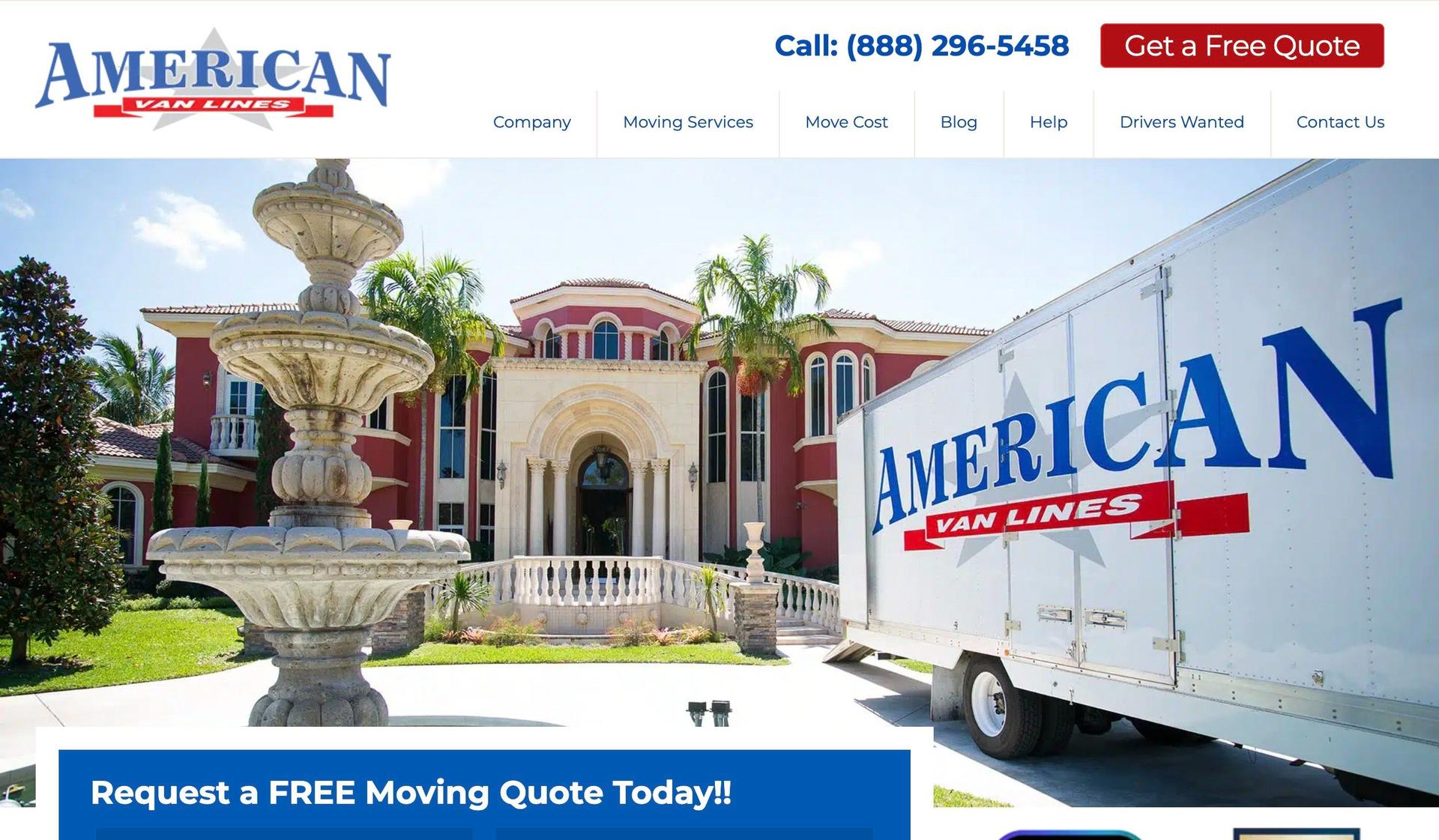 American Van Lines-moving company website examples
