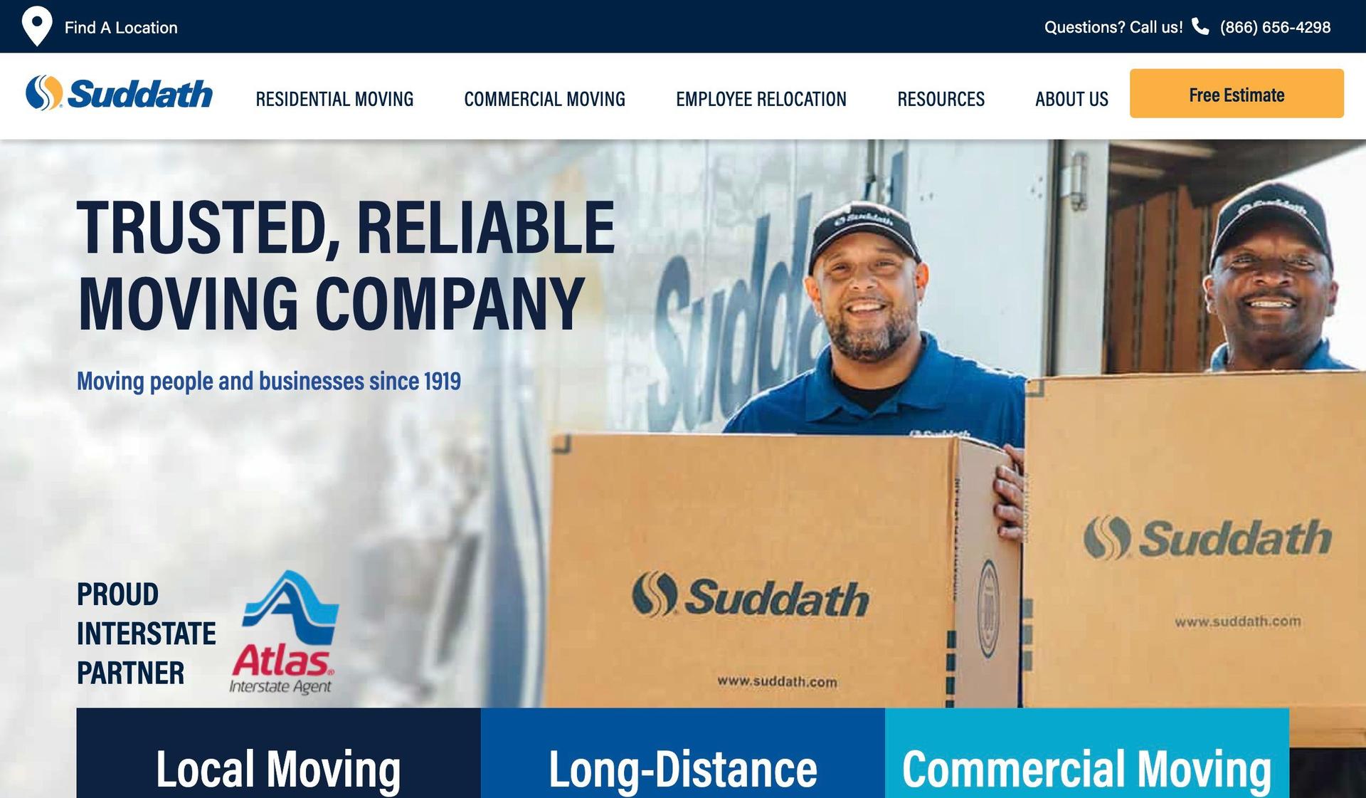 Suddath-moving company website examples