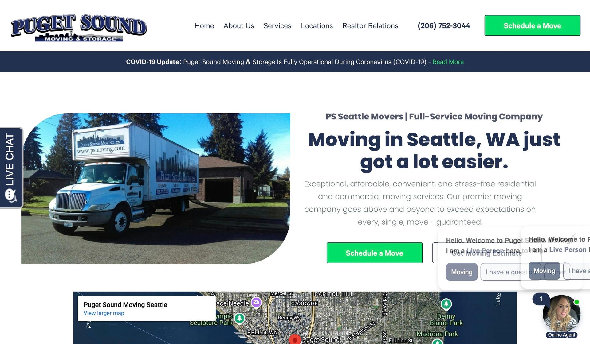 PS Moving-moving company website examples