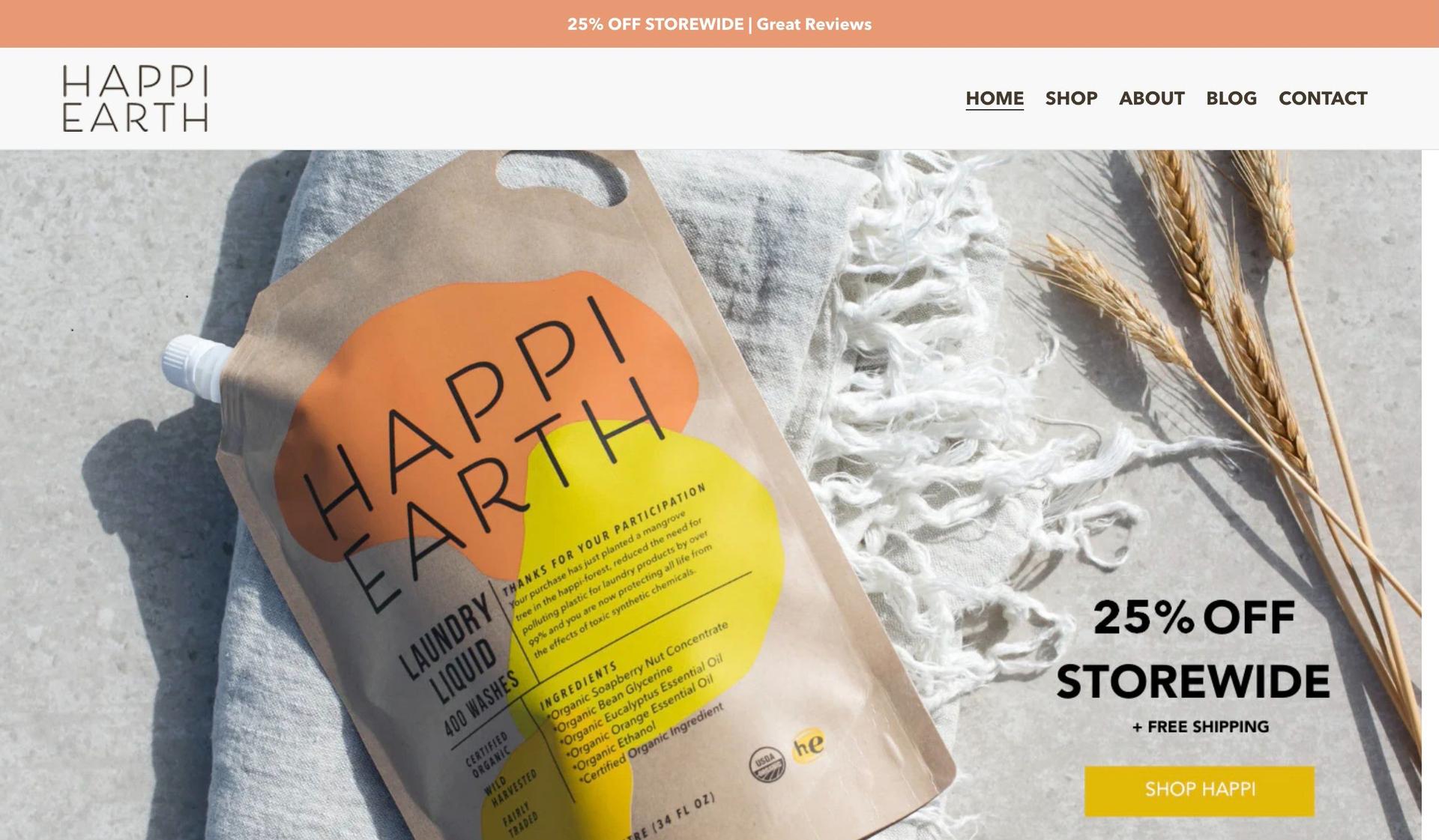Happi Earth-laundry website examples