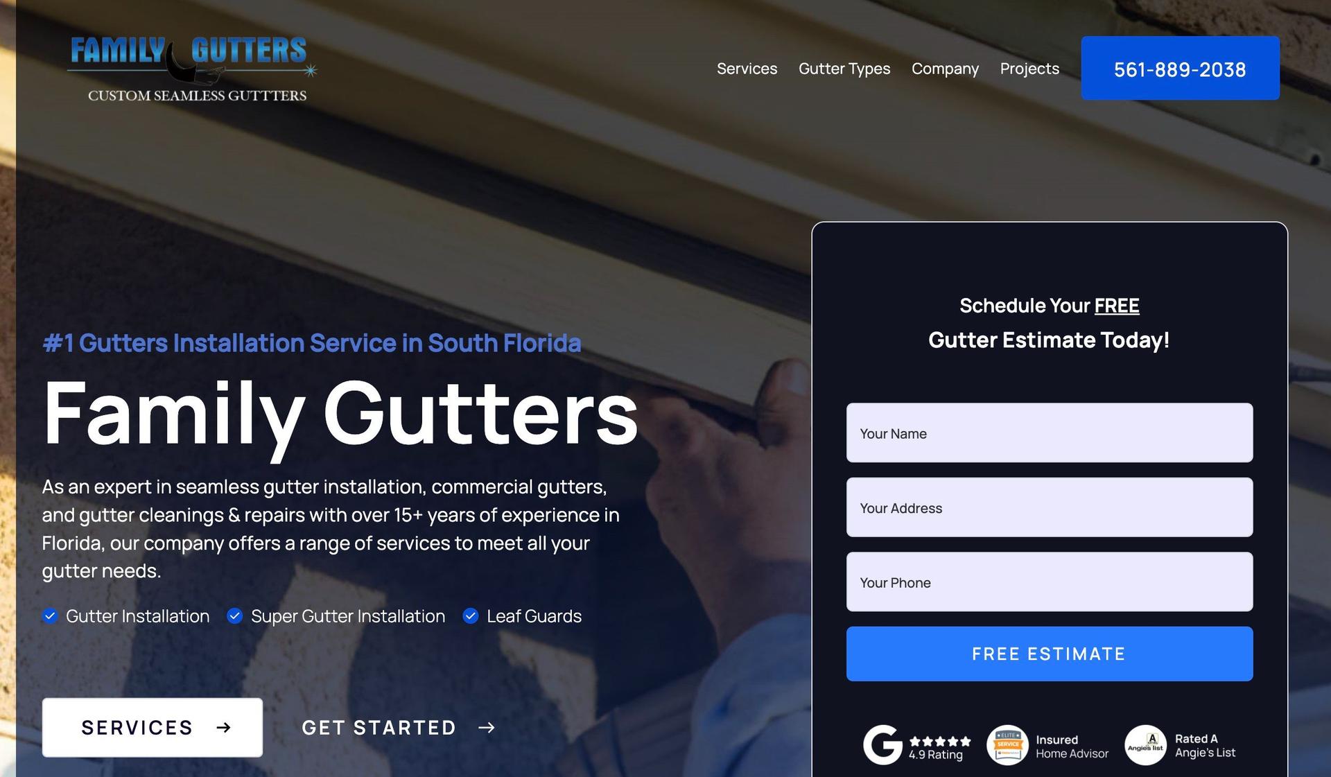 Family Gutters-gutter website designs