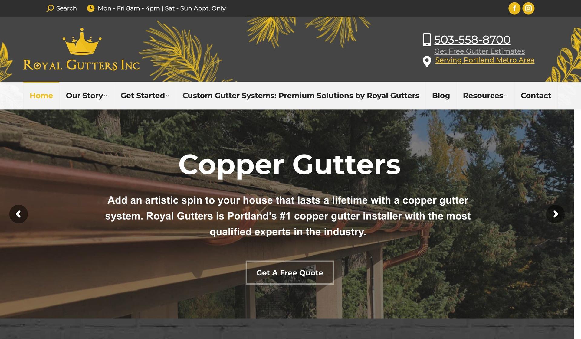 Royal Gutters-gutter website designs