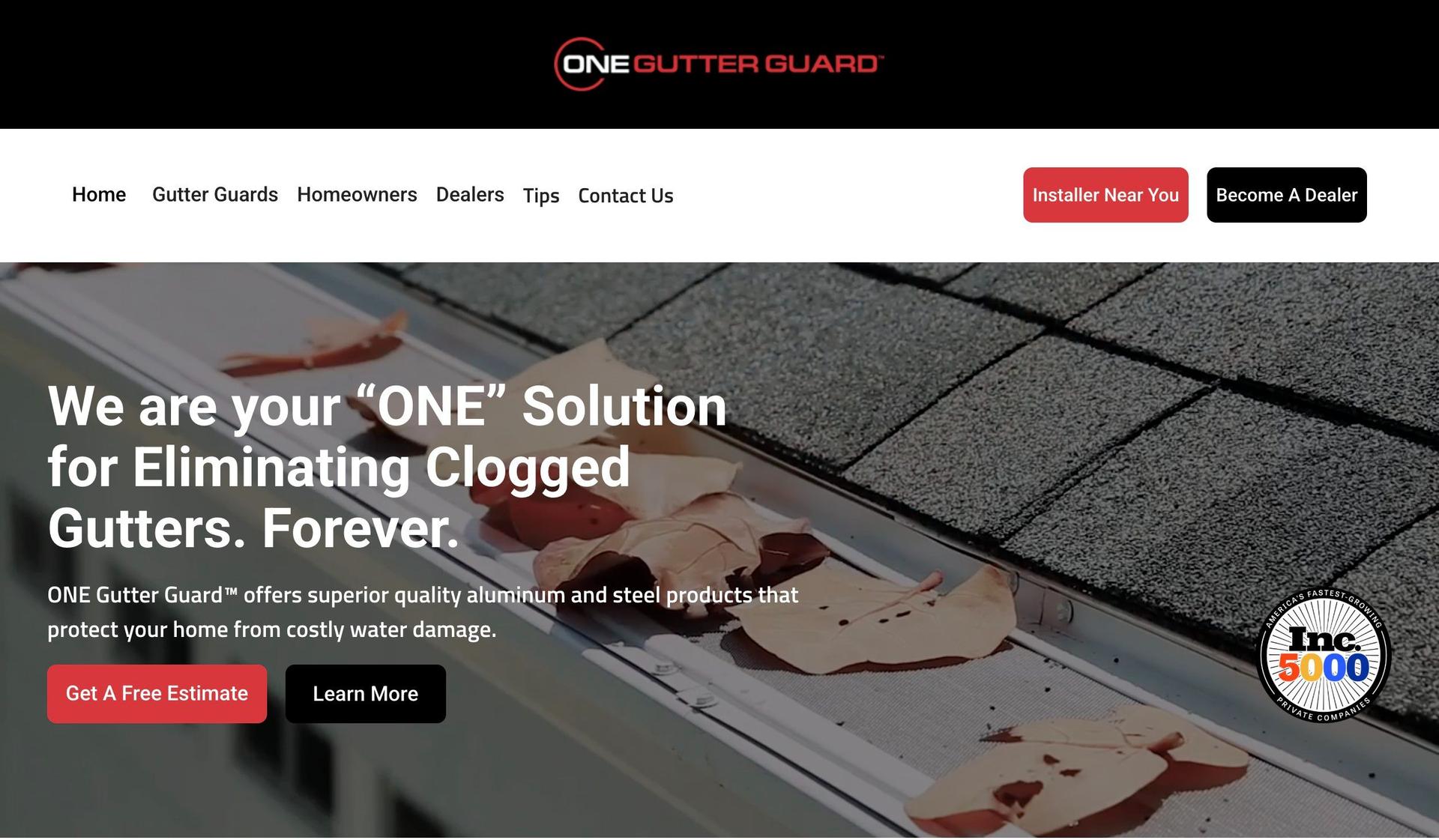 One Gutter Guard-gutter website designs