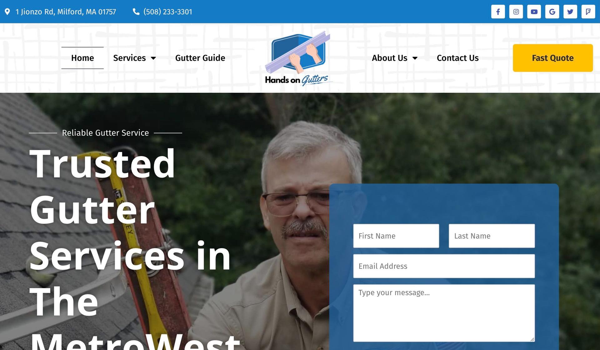 Hands On Gutters-gutter website designs