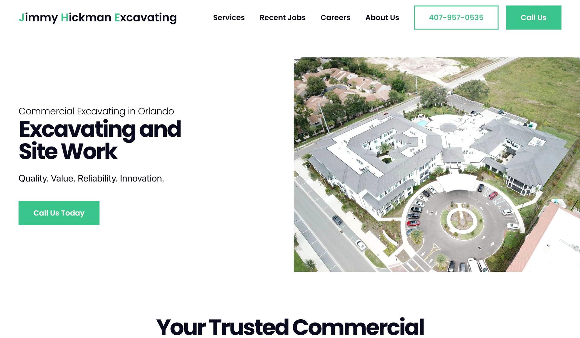 Jimmy Hickman Excavating-excavation website design examples