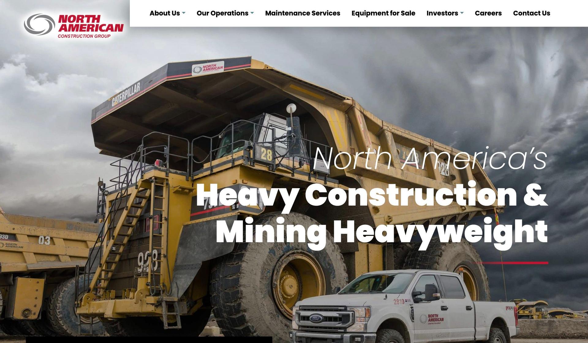 North American Construction Group-excavation website design examples