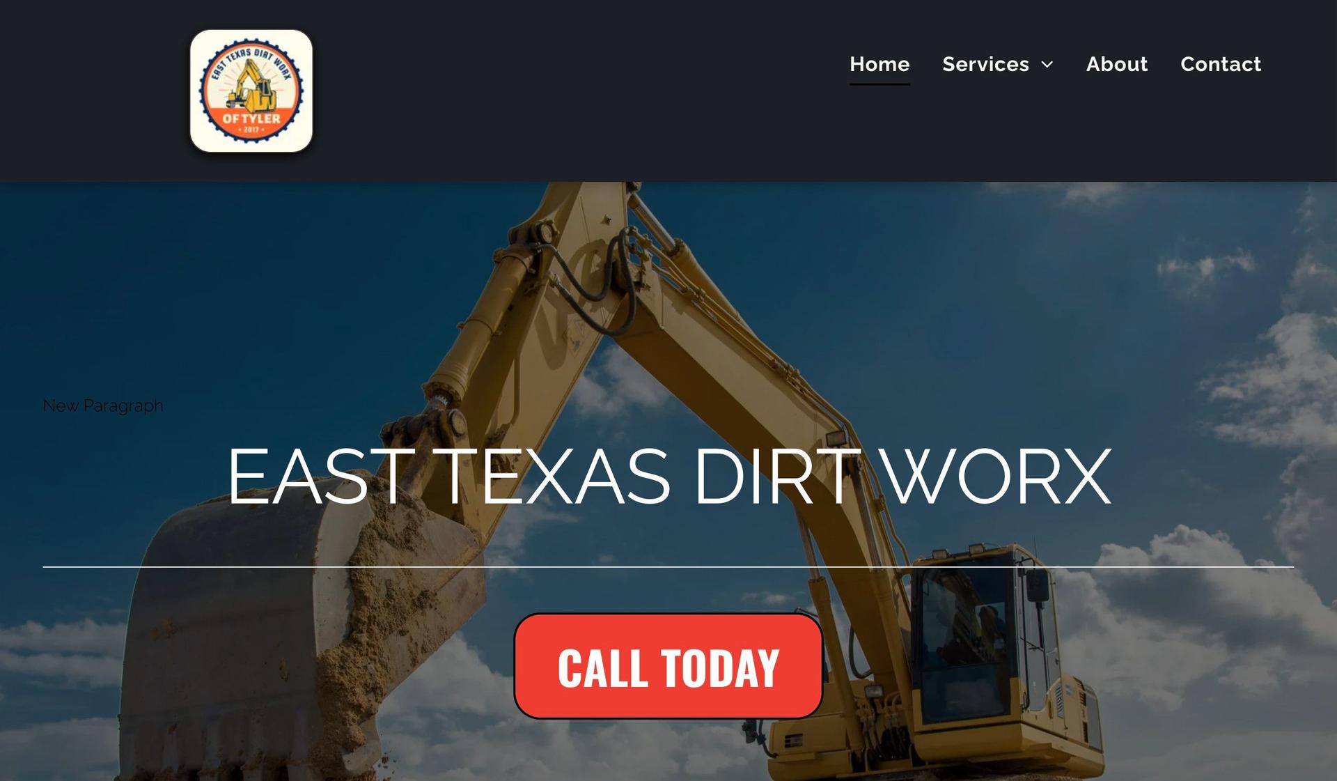 Excavating East TX-excavation website design examples