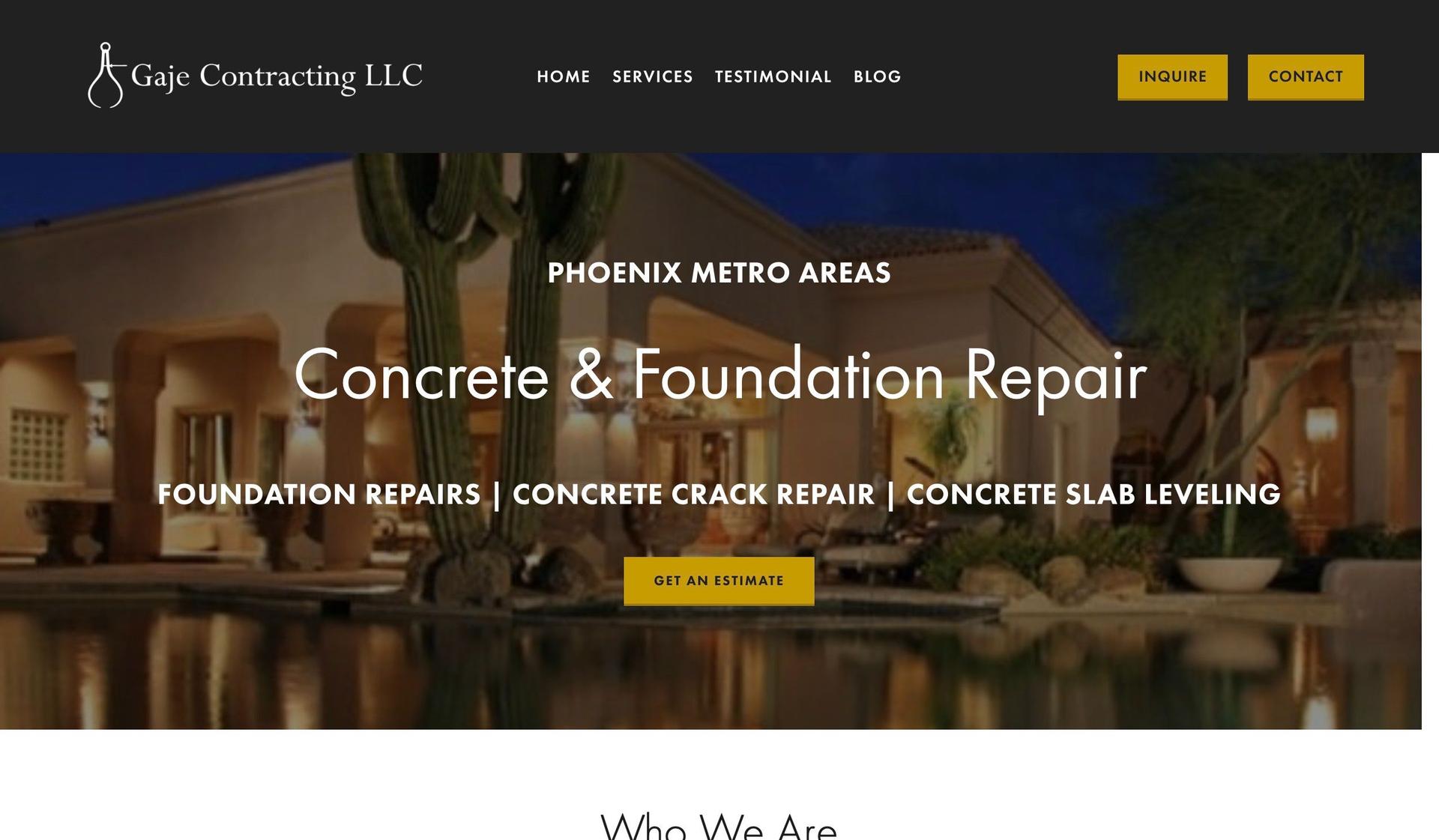 Gaje Contracting-concrete websites