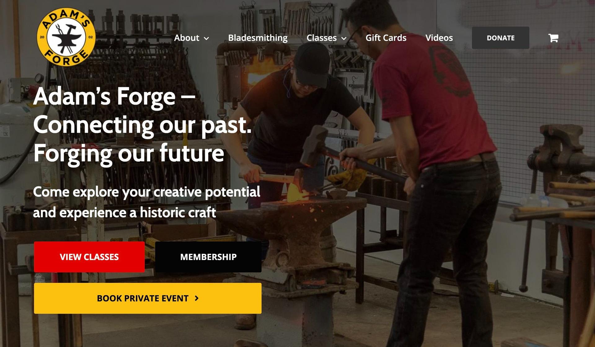 Adam's Forge-blacksmith websites