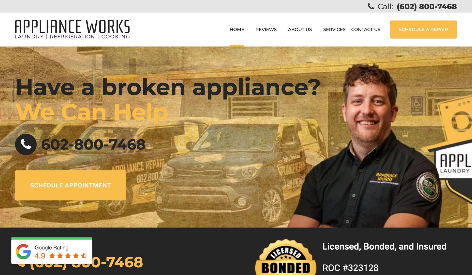 Appliance Works AZ-appliance repair websites
