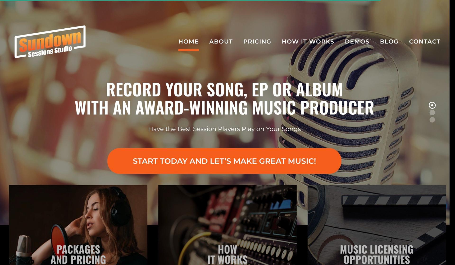 Sundown Sessions Studio-music producer websites