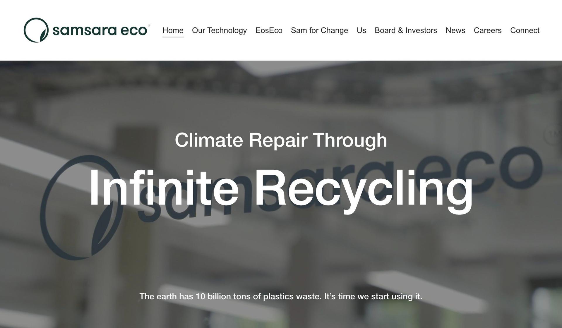 Samsara Eco-recycling website examples