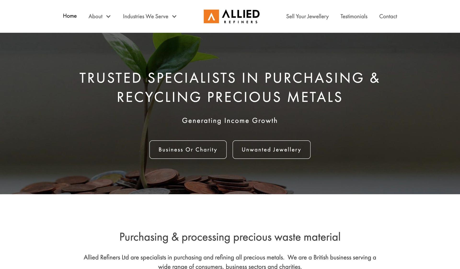 Allied Refiners-recycling website examples