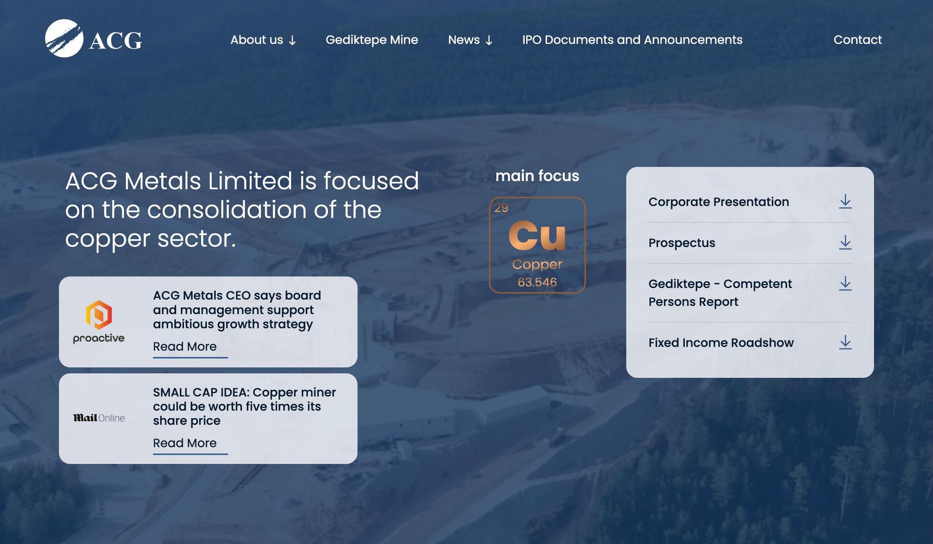 ACG Metals-+mining website examples+