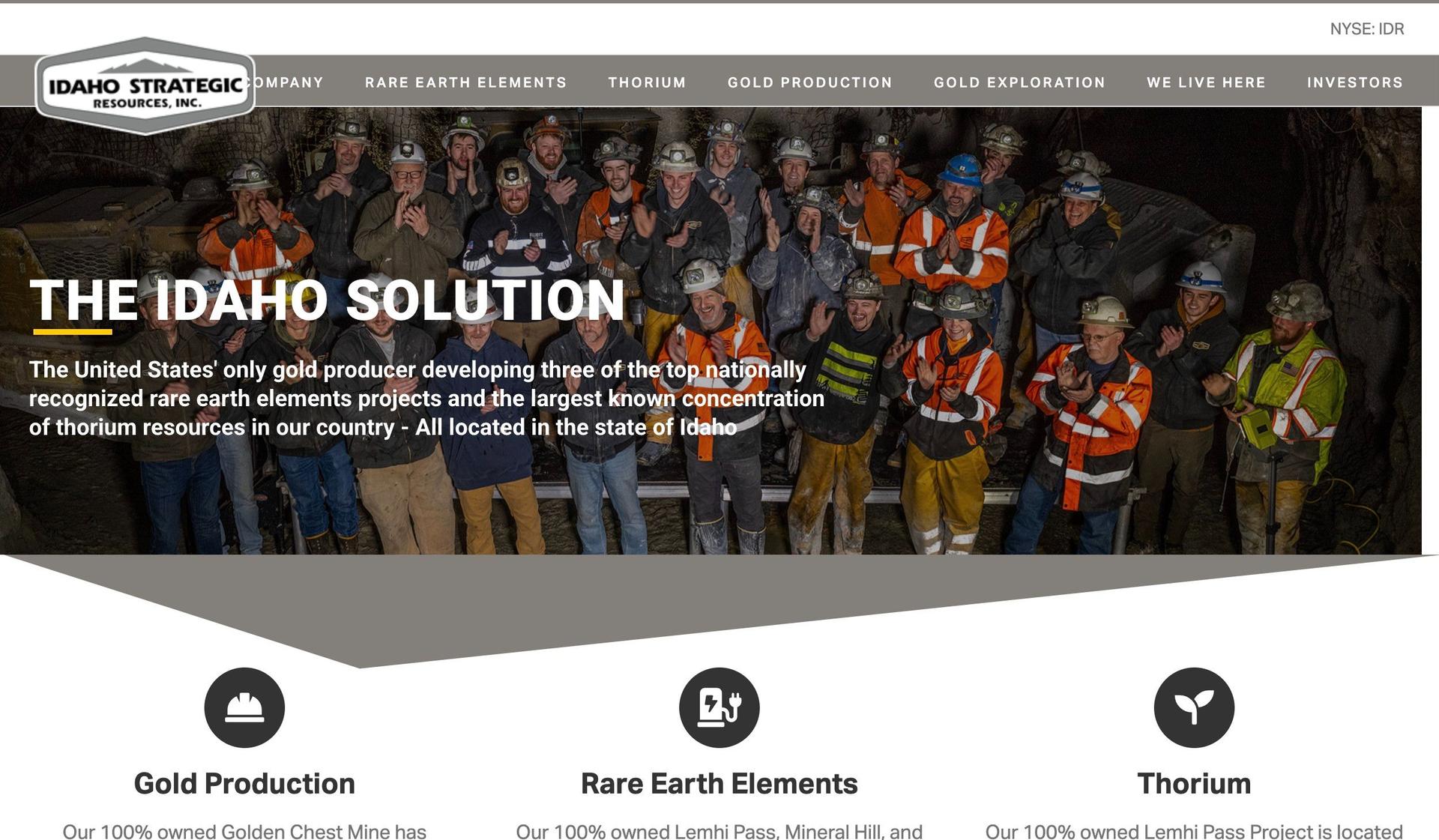 Idaho Strategic Resources-+mining website examples+