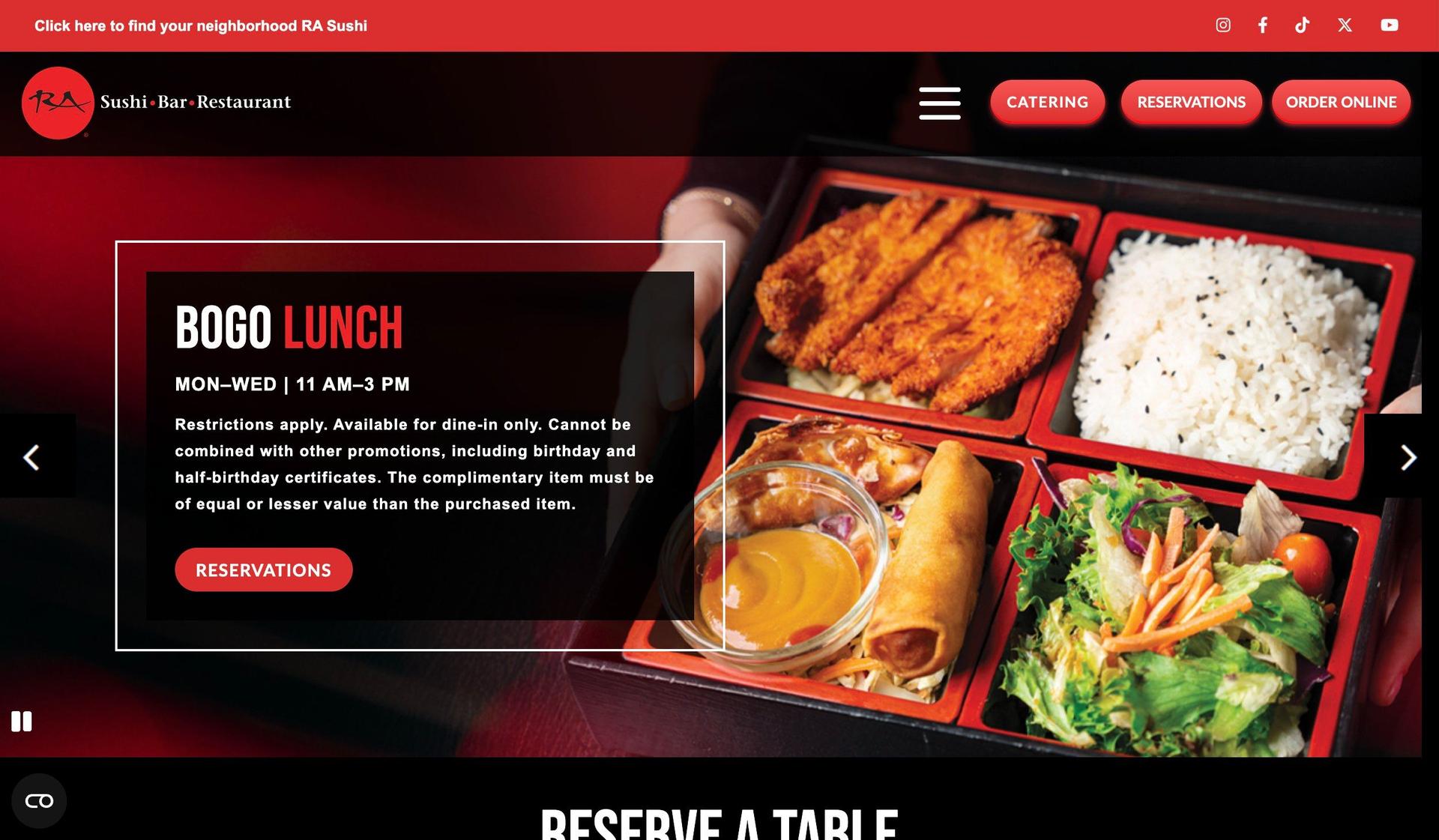 RA Sushi-sushi restaurant websites