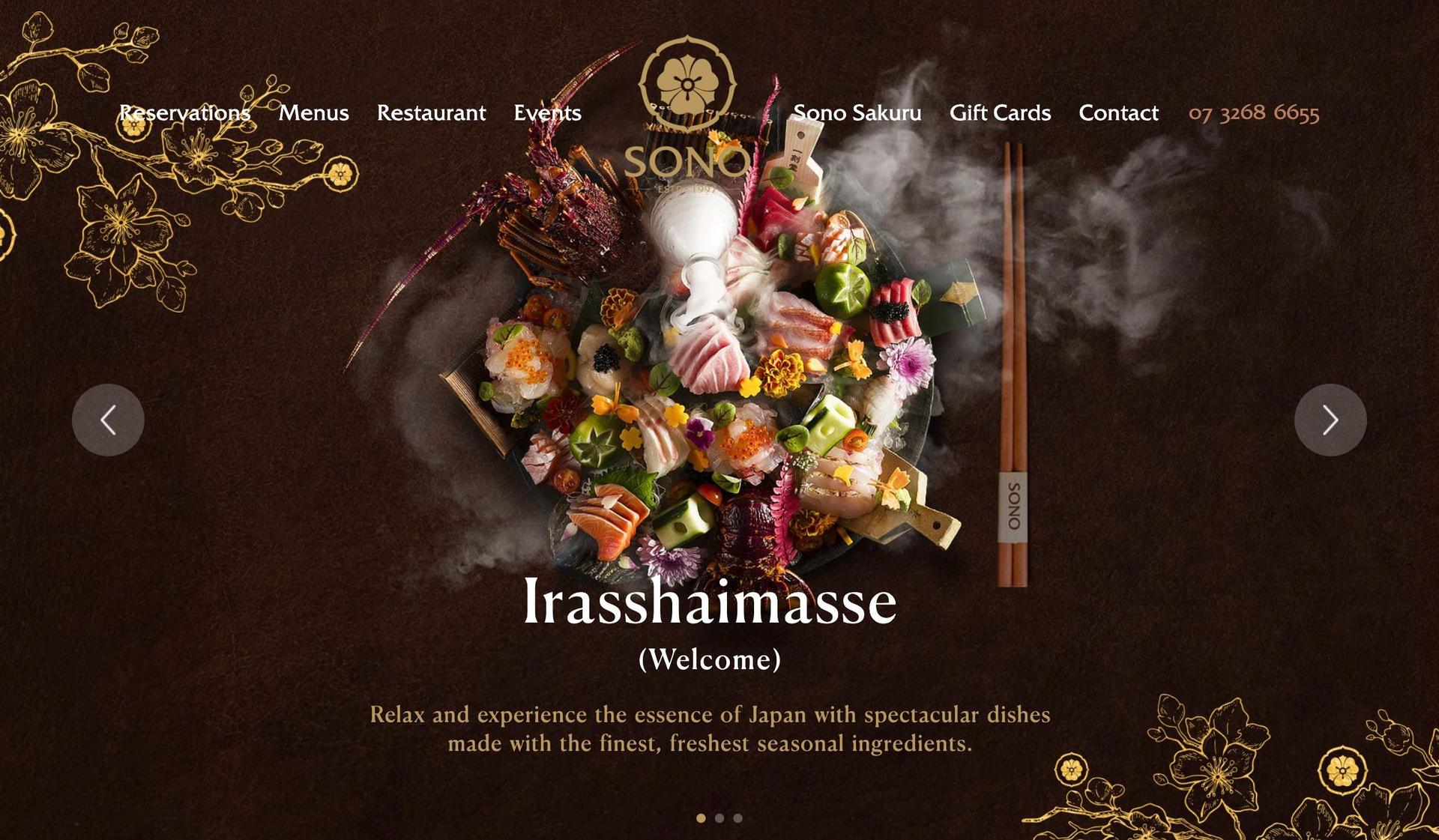 Sono Restaurant-sushi restaurant websites