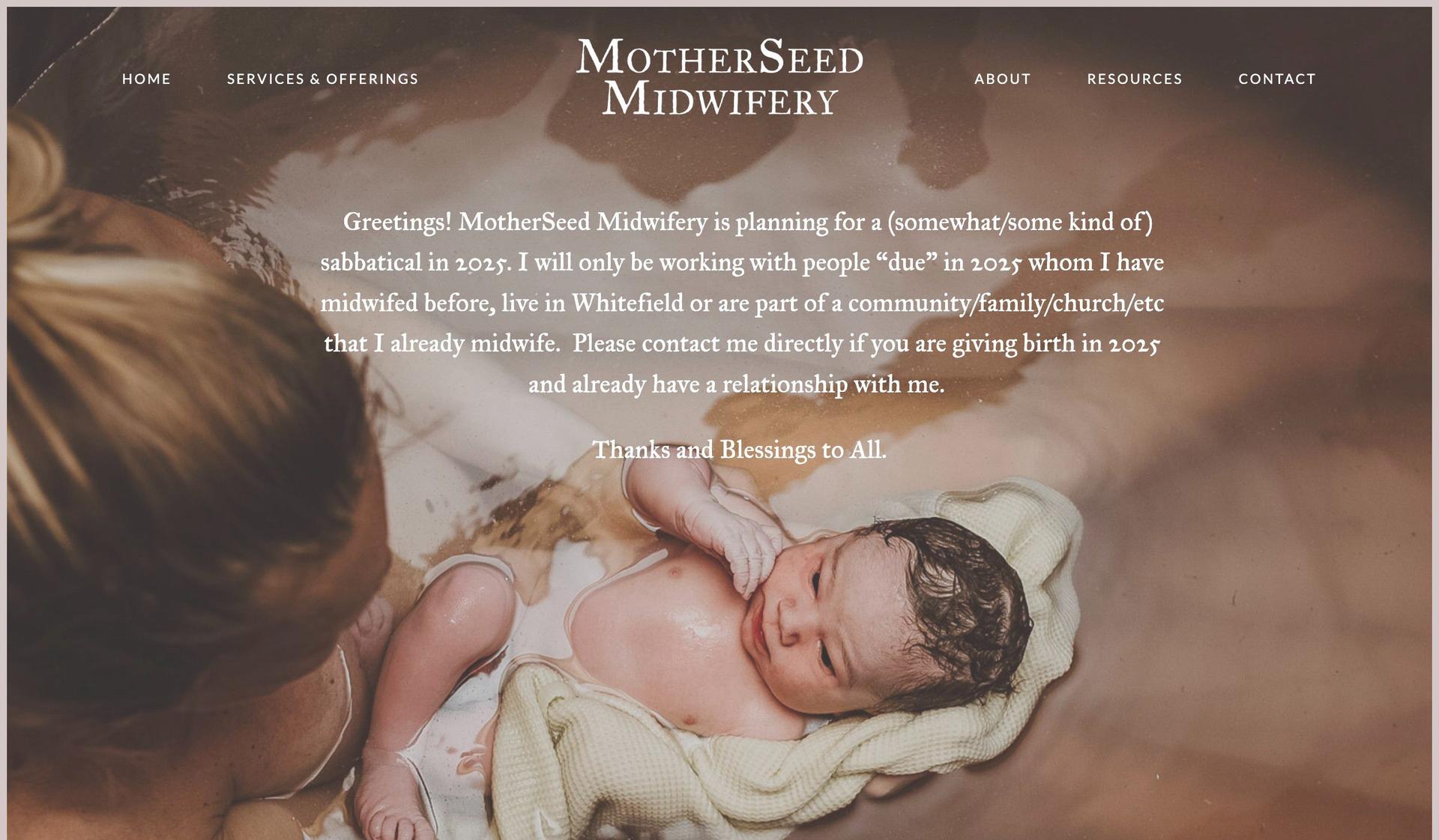 Mother Seed Maine-doula websites