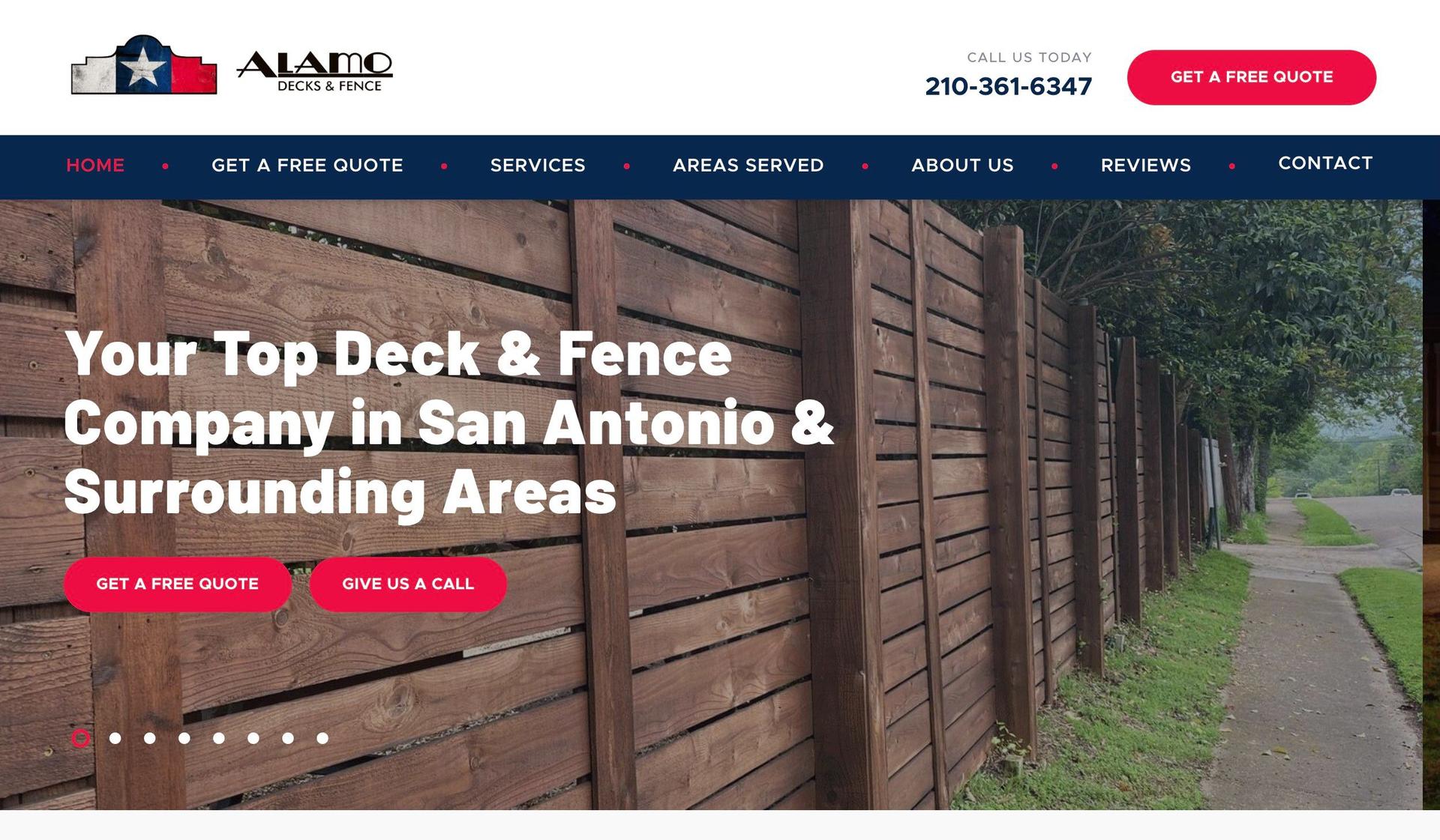 Alamo Decks and Fence-fence company websites