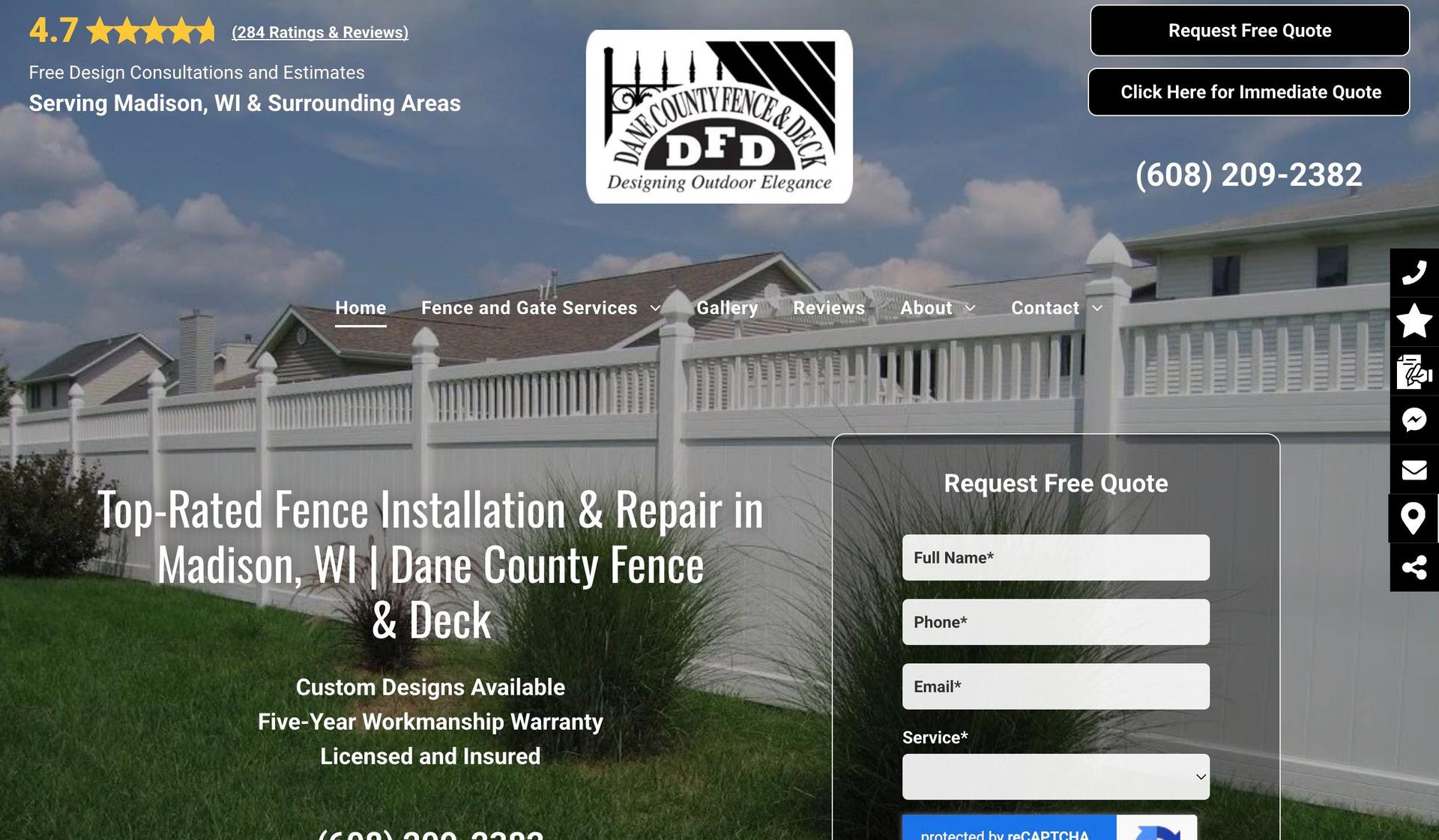 Dane County Fence and Deck-fence company websites