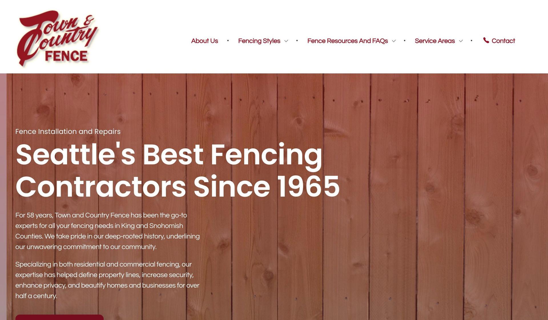Town and Country Fence-fence company websites