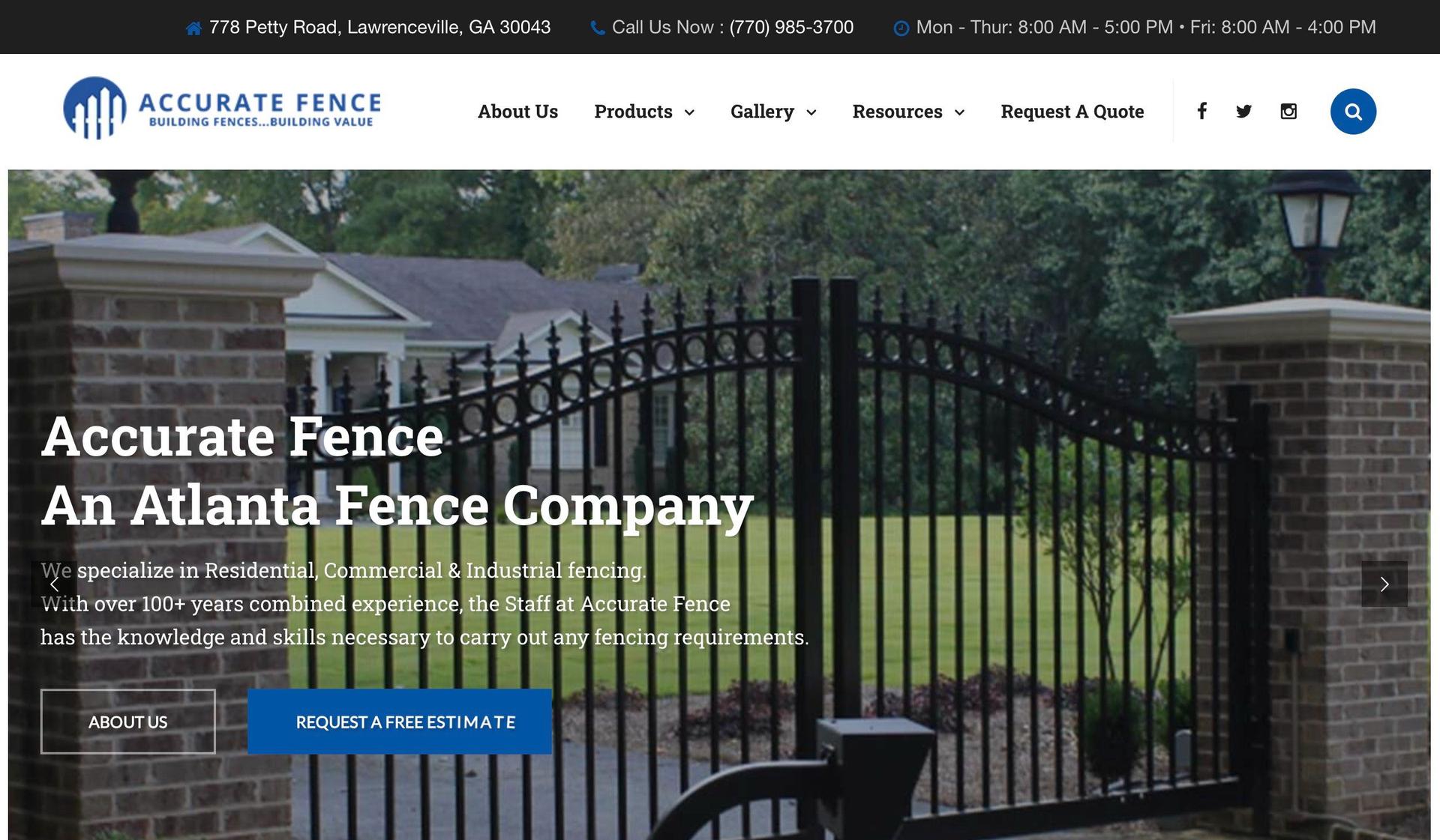 Accurate Fence LLC-fence company websites