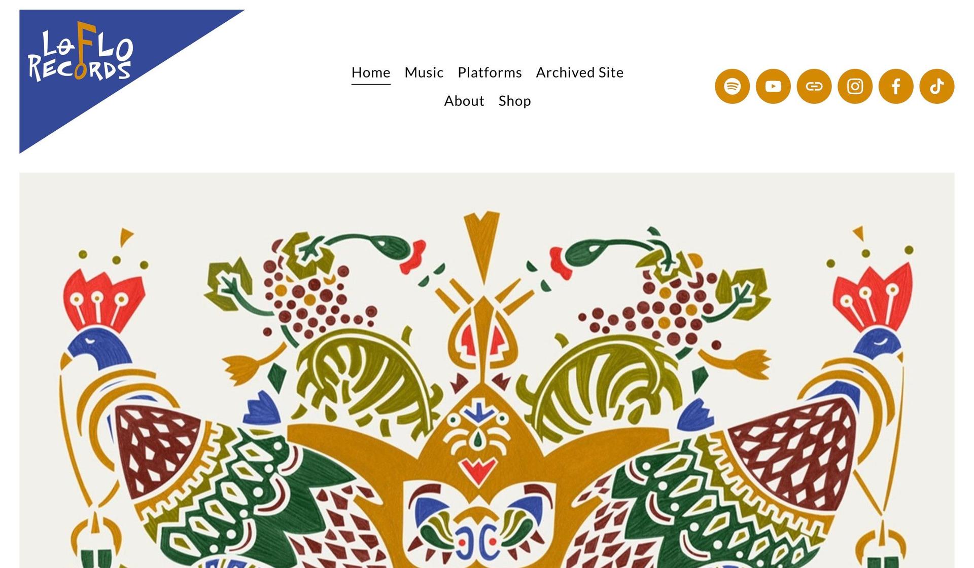 Loflo Records-record label website design examples