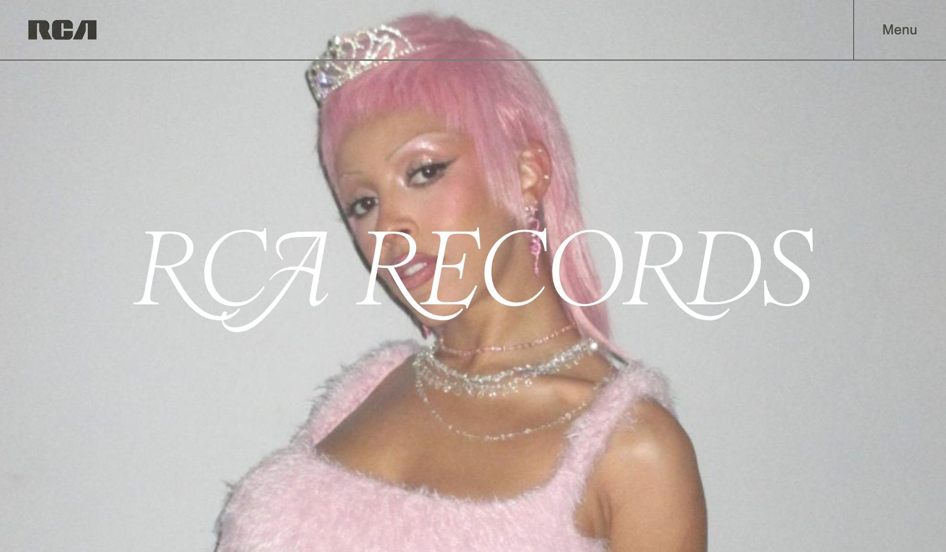 RCA Records-record label website design examples