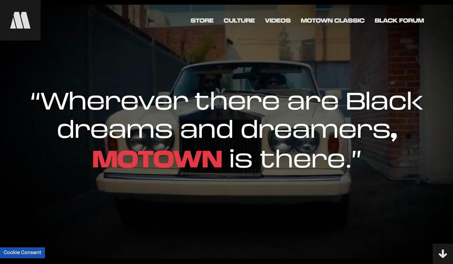 Motown Records-record label website design examples
