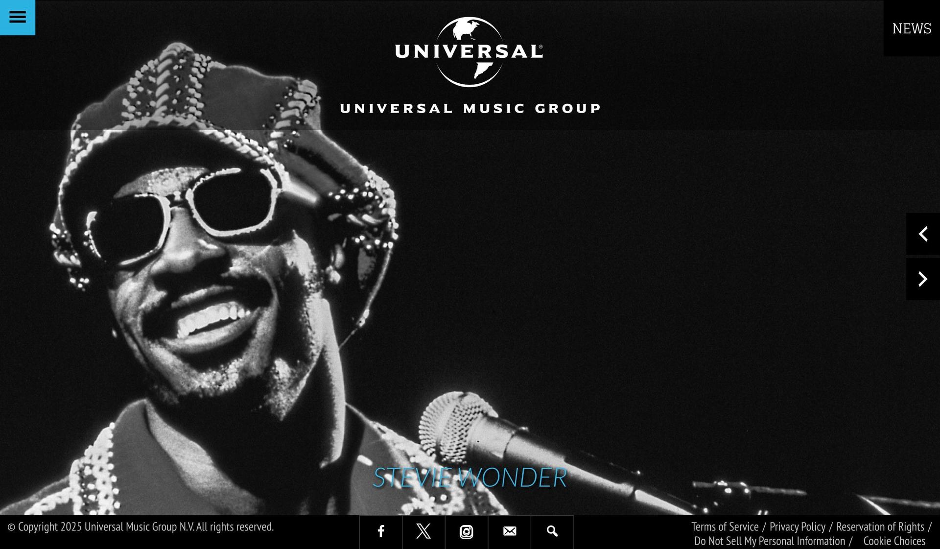 Universal Music-record label website design examples