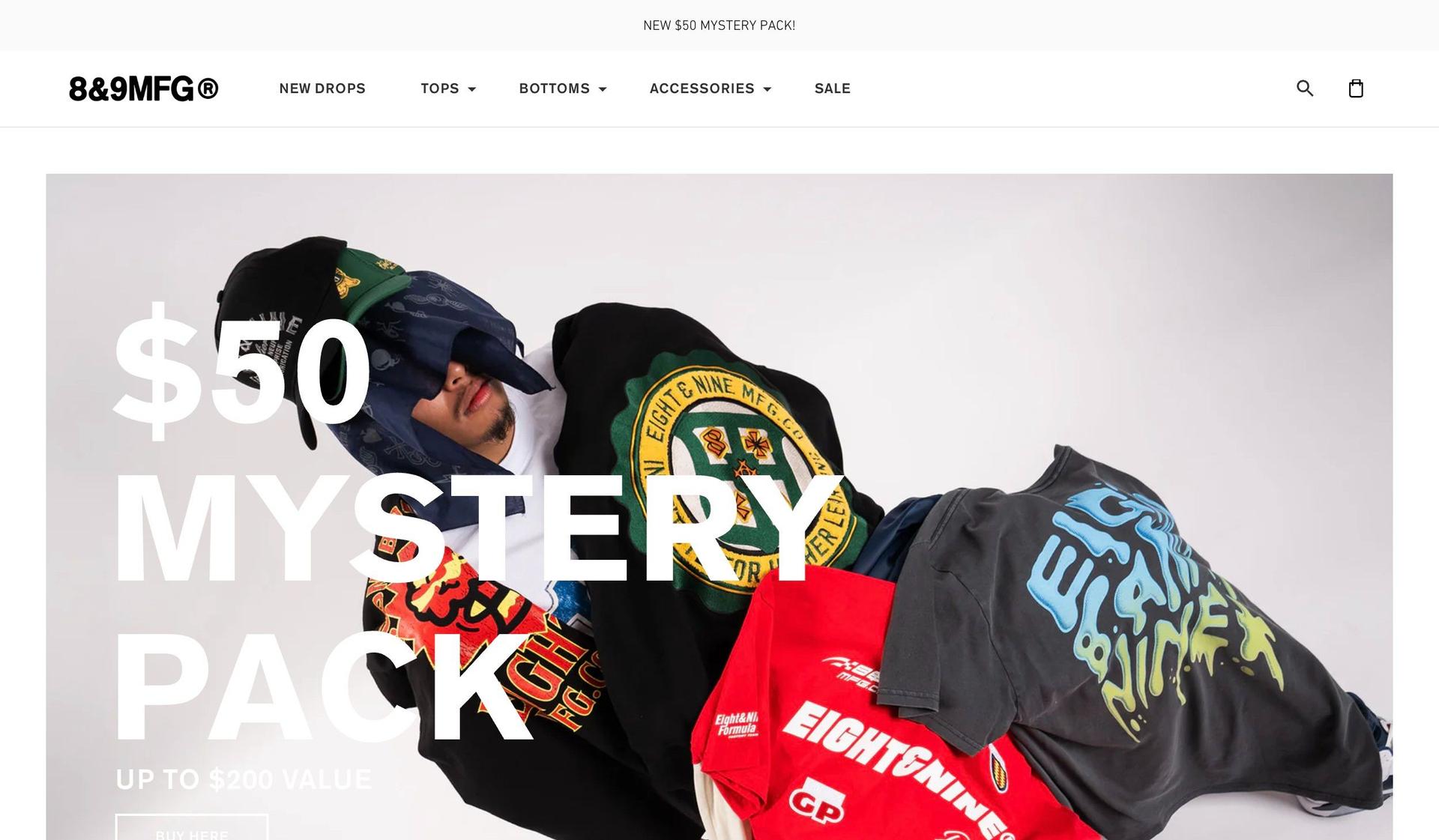 8&9 Clothing-streetwear ecommerce websites