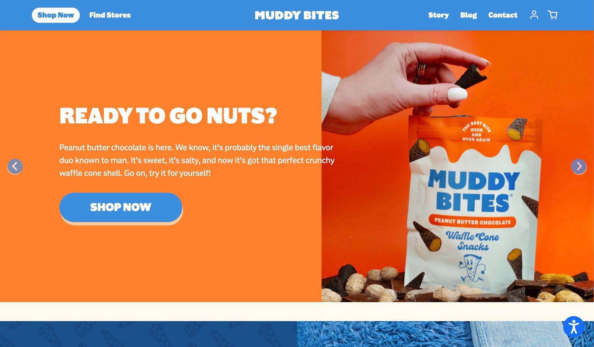 Muddy Bites-food snacks website examples