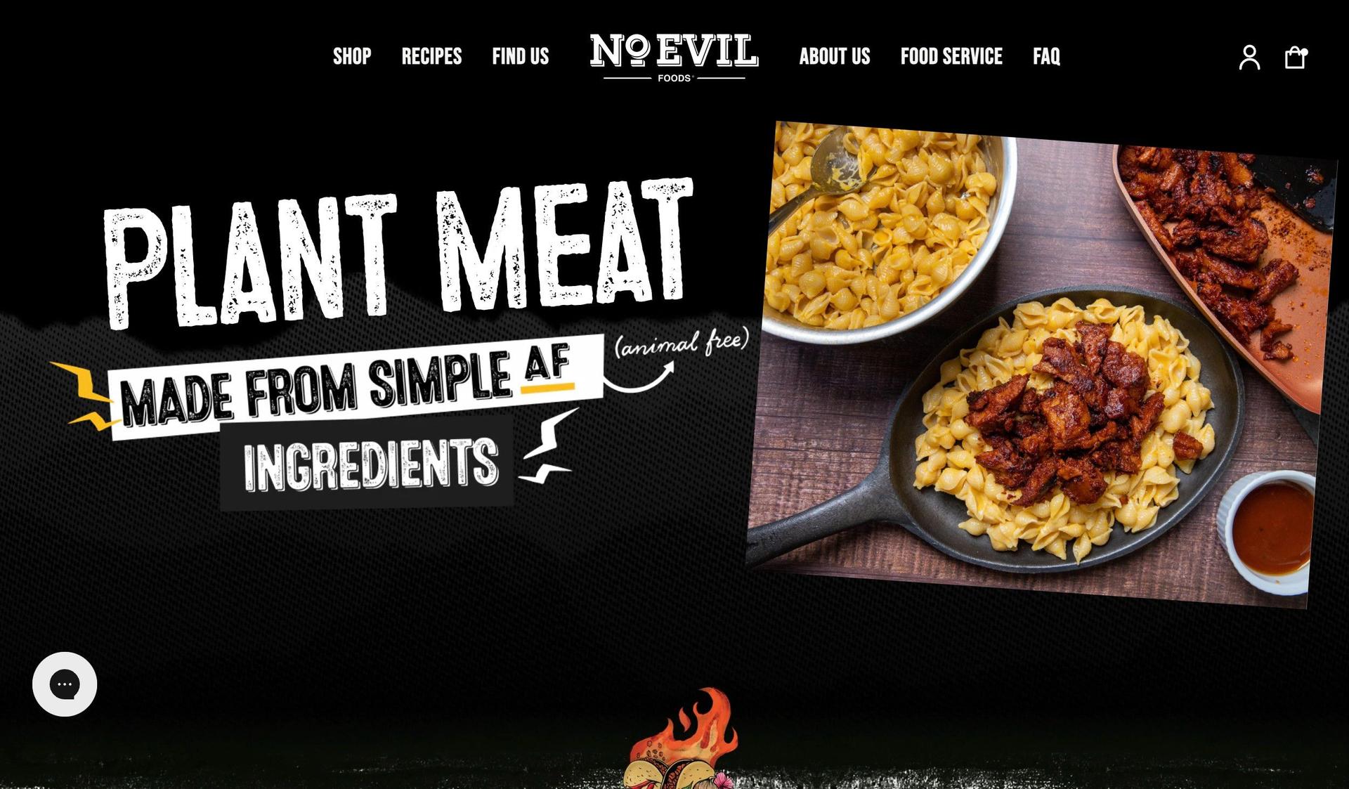 No Evil Foods-food snacks website examples