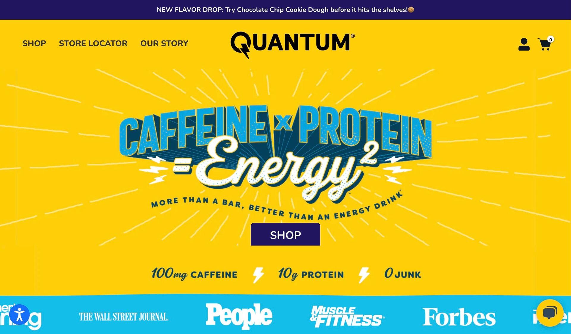 Quantum Squares-food snacks website examples