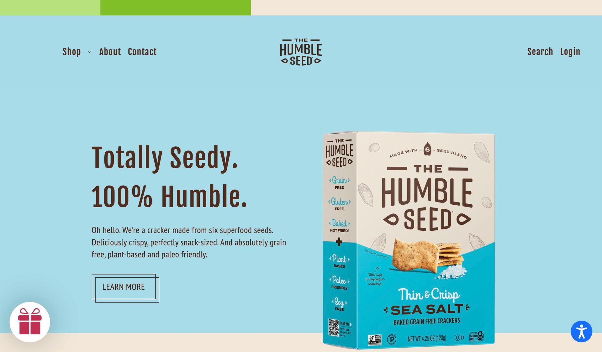 Humble Seed-food snacks website examples